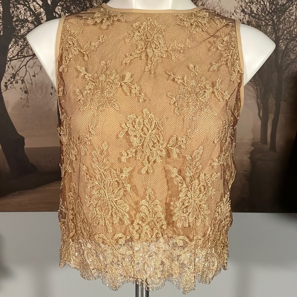 Ellen Tracy Lace Crop Blouse - 12